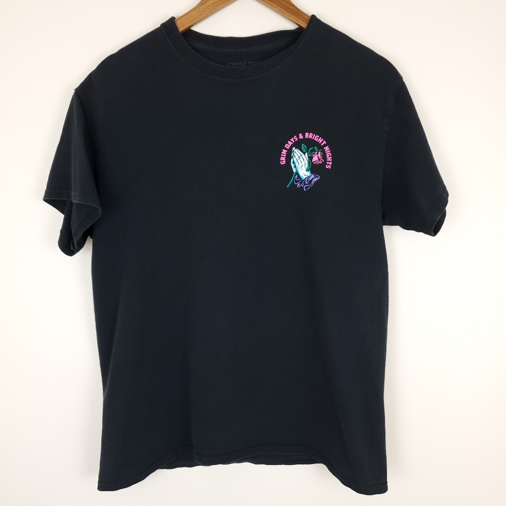 Grim Days & Bright Nights Black Graphic Short Sleeve T-shirt